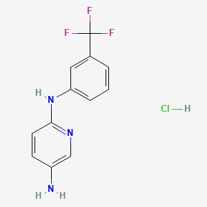 molecular formula C12H11ClF3N3 B6604569 N2-[3-(trifluoromethyl)phenyl]pyridine-2,5-diamine hydrochloride CAS No. 2749403-67-4