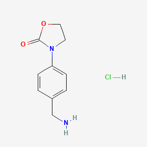 molecular formula C10H13ClN2O2 B6604583 3-[4-(aminomethyl)phenyl]-1,3-oxazolidin-2-one hydrochloride CAS No. 2740660-78-8
