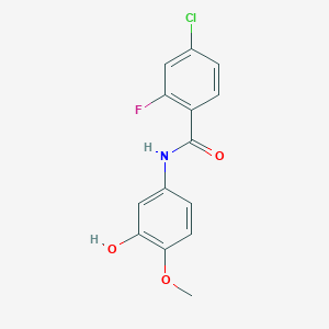 molecular formula C14H11ClFNO3 B6604621 4-chloro-2-fluoro-N-(3-hydroxy-4-methoxyphenyl)benzamide CAS No. 923789-55-3