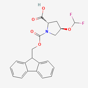 molecular formula C21H19F2NO5 B6604644 (2S,4R)-4-(difluoromethoxy)-1-{[(9H-fluoren-9-yl)methoxy]carbonyl}pyrrolidine-2-carboxylic acid CAS No. 2382632-22-4