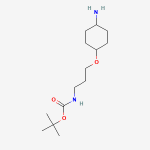 molecular formula C14H28N2O3 B6604646 tert-butyl N-(3-{[(1r,4r)-4-aminocyclohexyl]oxy}propyl)carbamate CAS No. 2355402-26-3
