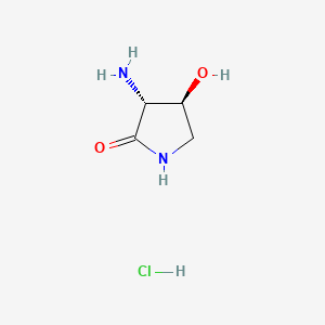 molecular formula C4H9ClN2O2 B6604667 rac-(3R,4S)-3-amino-4-hydroxypyrrolidin-2-one hydrochloride CAS No. 2446872-13-3