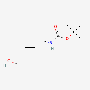 molecular formula C11H21NO3 B6604711 tert-butyl N-{[(1r,3r)-3-(hydroxymethyl)cyclobutyl]methyl}carbamate, trans CAS No. 2839128-83-3