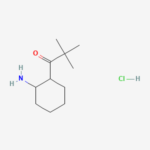 molecular formula C11H22ClNO B6604756 1-(2-aminocyclohexyl)-2,2-dimethylpropan-1-one hydrochloride CAS No. 2137735-96-5