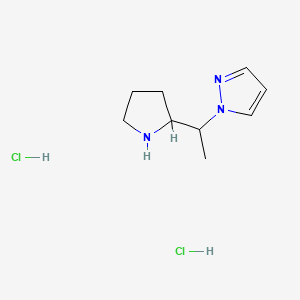 molecular formula C9H17Cl2N3 B6604760 1-[1-(pyrrolidin-2-yl)ethyl]-1H-pyrazole dihydrochloride CAS No. 2137657-78-2