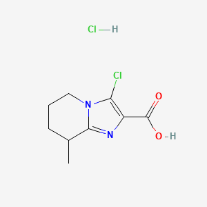 molecular formula C9H12Cl2N2O2 B6604771 3-chloro-8-methyl-5H,6H,7H,8H-imidazo[1,2-a]pyridine-2-carboxylic acid hydrochloride CAS No. 2138213-43-9