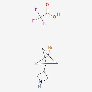 molecular formula C10H13BrF3NO2 B6604821 3-{3-bromobicyclo[1.1.1]pentan-1-yl}azetidine, trifluoroacetic acid CAS No. 2763750-39-4