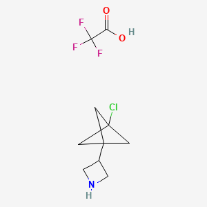 molecular formula C10H13ClF3NO2 B6604825 3-{3-chlorobicyclo[1.1.1]pentan-1-yl}azetidine, trifluoroacetic acid CAS No. 2763756-18-7