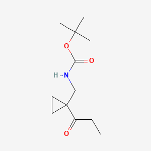 molecular formula C12H21NO3 B6604870 tert-butyl N-[(1-propanoylcyclopropyl)methyl]carbamate CAS No. 2010099-83-7