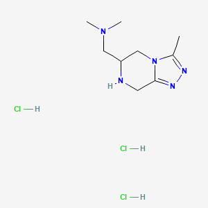 molecular formula C9H20Cl3N5 B6604890 dimethyl({3-methyl-5H,6H,7H,8H-[1,2,4]triazolo[4,3-a]pyrazin-6-yl}methyl)amine trihydrochloride CAS No. 2138186-67-9