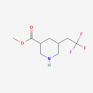 molecular formula C9H14F3NO2 B6604919 methyl 5-(2,2,2-trifluoroethyl)piperidine-3-carboxylate CAS No. 2770557-52-1