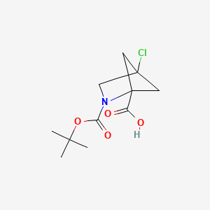 molecular formula C11H16ClNO4 B6604940 2-[(tert-butoxy)carbonyl]-4-chloro-2-azabicyclo[2.1.1]hexane-1-carboxylic acid, Mixture of diastereomers CAS No. 2763750-06-5