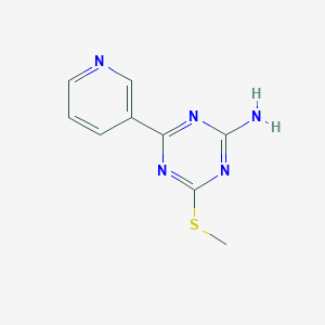 molecular formula C9H9N5S B066050 4-(Methylthio)-6-(3-pyridyl)-1,3,5-triazin-2-amine CAS No. 175204-62-3