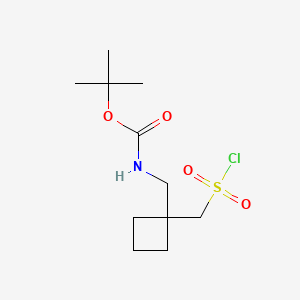 molecular formula C11H20ClNO4S B6605037 tert-butyl N-({1-[(chlorosulfonyl)methyl]cyclobutyl}methyl)carbamate CAS No. 2167732-71-8