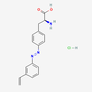 molecular formula C17H18ClN3O2 B6605041 (2S)-2-amino-3-{4-[(1E)-2-(3-ethenylphenyl)diazen-1-yl]phenyl}propanoic acid hydrochloride CAS No. 2803755-72-6