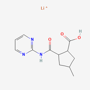 molecular formula C12H15LiN3O3 B6605059 4-methyl-2-[(pyrimidin-2-yl)carbamoyl]cyclopentane-1-carboxylic acid lithium, Mixture of diastereomers CAS No. 2225136-68-3
