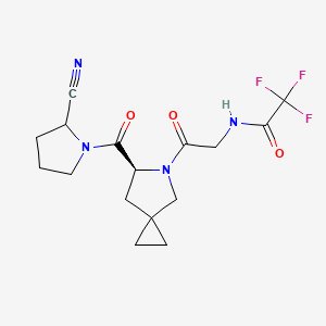 molecular formula C16H19F3N4O3 B6605096 N-{2-[(6S)-6-(2-cyanopyrrolidine-1-carbonyl)-5-azaspiro[2.4]heptan-5-yl]-2-oxoethyl}-2,2,2-trifluoroacetamide CAS No. 2728862-91-5