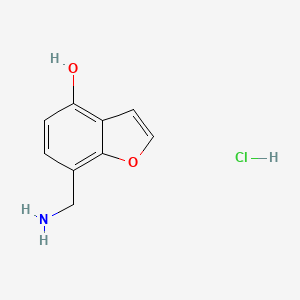 molecular formula C9H10ClNO2 B6605107 7-(aminomethyl)-1-benzofuran-4-ol hydrochloride CAS No. 2172592-27-5