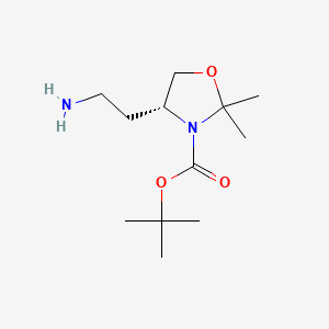 molecular formula C12H24N2O3 B6605110 tert-butyl (4R)-4-(2-aminoethyl)-2,2-dimethyl-1,3-oxazolidine-3-carboxylate CAS No. 2792161-77-2