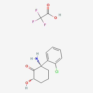 molecular formula C14H15ClF3NO4 B6605134 rac-(2R,6R)-2-amino-2-(2-chlorophenyl)-6-hydroxycyclohexan-1-one, trifluoroacetic acid CAS No. 2174001-20-6