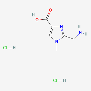 molecular formula C6H11Cl2N3O2 B6605155 2-(aminomethyl)-1-methyl-1H-imidazole-4-carboxylic acid dihydrochloride CAS No. 2193064-42-3