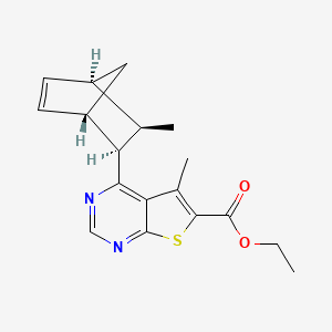 molecular formula C18H20N2O2S B6605162 rac-ethyl 5-methyl-4-[(1R,2S,3S,4S)-3-methylbicyclo[2.2.1]hept-5-en-2-yl]thieno[2,3-d]pyrimidine-6-carboxylate CAS No. 2227755-59-9