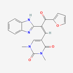 5-[(1E)-2-(1H-1,3-benzodiazol-2-yl)-3-(furan-2-yl)-3-oxoprop-1-en-1-yl]-1,3-dimethyl-1,2,3,4-tetrahydropyrimidine-2,4-dione