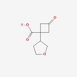 molecular formula C9H12O4 B6605232 3-oxo-1-(oxolan-3-yl)cyclobutane-1-carboxylic acid CAS No. 2168997-24-6