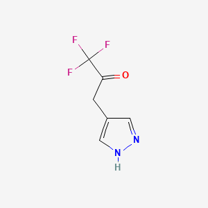 molecular formula C6H5F3N2O B6605240 1,1,1-trifluoro-3-(1H-pyrazol-4-yl)propan-2-one CAS No. 2228845-79-0