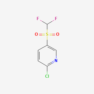 molecular formula C6H4ClF2NO2S B6605272 2-chloro-5-difluoromethanesulfonylpyridine CAS No. 2803846-04-8