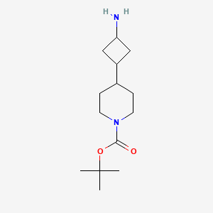 molecular formula C14H26N2O2 B6605290 tert-butyl 4-(3-aminocyclobutyl)piperidine-1-carboxylate, Mixture of diastereomers CAS No. 2356100-91-7