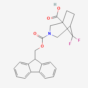 molecular formula C23H21F2NO4 B6605297 3-{[(9H-fluoren-9-yl)methoxy]carbonyl}-8,8-difluoro-3-azabicyclo[3.2.1]octane-1-carboxylic acid CAS No. 2803847-10-9
