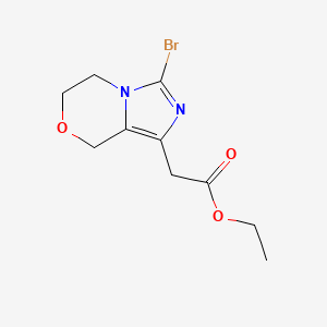 molecular formula C10H13BrN2O3 B6605314 ethyl 2-{3-bromo-5H,6H,8H-imidazo[4,3-c][1,4]oxazin-1-yl}acetate CAS No. 2751701-96-7