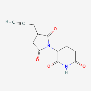 molecular formula C12H12N2O4 B6605323 3-[2,5-dioxo-3-(prop-2-yn-1-yl)pyrrolidin-1-yl]piperidine-2,6-dione CAS No. 2751702-81-3