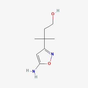 molecular formula C8H14N2O2 B6605328 3-(5-amino-1,2-oxazol-3-yl)-3-methylbutan-1-ol CAS No. 2803852-30-2