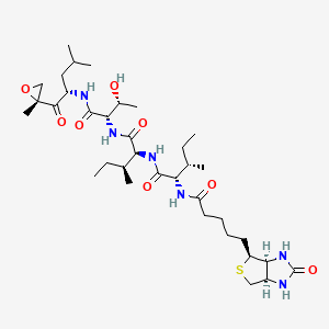 (2S,3S)-2-[(2S,3S)-2-{5-[(3aS,4S,6aR)-2-oxo-hexahydro-1H-thieno[3,4-d]imidazol-4-yl]pentanamido}-3-methylpentanamido]-N-[(1S,2R)-2-hydroxy-1-{[(2S)-4-methyl-1-[(2R)-2-methyloxiran-2-yl]-1-oxopentan-2-yl]carbamoyl}propyl]-3-methylpentanamide