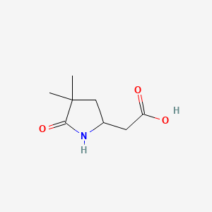 molecular formula C8H13NO3 B6605390 2-(4,4-dimethyl-5-oxopyrrolidin-2-yl)acetic acid CAS No. 2803829-25-4