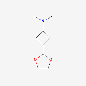 molecular formula C9H17NO2 B6605443 3-(1,3-dioxolan-2-yl)-N,N-dimethylcyclobutan-1-amine, Mixture of diastereomers CAS No. 2742653-92-3