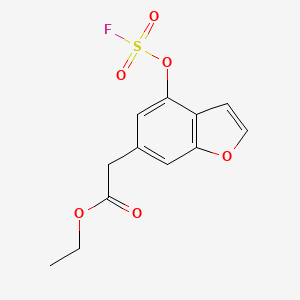 molecular formula C12H11FO6S B6605563 ethyl 2-{4-[(fluorosulfonyl)oxy]-1-benzofuran-6-yl}acetate CAS No. 2408964-62-3