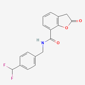 molecular formula C17H13F2NO3 B6605573 N-{[4-(difluoromethyl)phenyl]methyl}-2-oxo-2,3-dihydro-1-benzofuran-7-carboxamide CAS No. 2460756-68-5