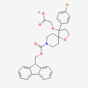 molecular formula C31H30BrNO6 B6605588 2-{[4-(4-bromophenyl)-8-{[(9H-fluoren-9-yl)methoxy]carbonyl}-1-oxa-8-azaspiro[4.5]decan-4-yl]oxy}acetic acid CAS No. 2243503-27-5