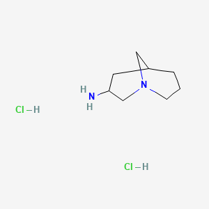 molecular formula C8H18Cl2N2 B6605619 1-azabicyclo[3.3.1]nonan-3-amine dihydrochloride, Mixture of diastereomers CAS No. 2248318-59-2