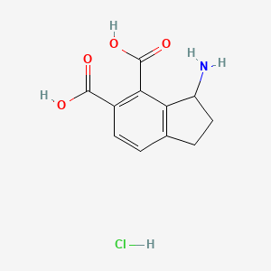 molecular formula C11H12ClNO4 B6605625 3-amino-2,3-dihydro-1H-indene-4,5-dicarboxylic acid hydrochloride CAS No. 2248391-41-3
