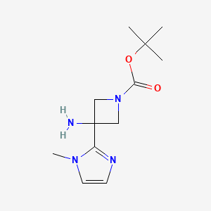 molecular formula C12H20N4O2 B6605743 tert-butyl 3-amino-3-(1-methyl-1H-imidazol-2-yl)azetidine-1-carboxylate CAS No. 2302426-51-1