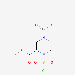 1-tert-butyl 3-methyl 4-(chlorosulfonyl)piperazine-1,3-dicarboxylate