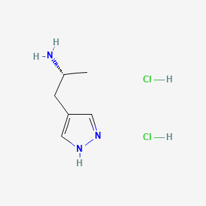 molecular formula C6H13Cl2N3 B6605830 (2R)-1-(1H-pyrazol-4-yl)propan-2-amine dihydrochloride CAS No. 2413847-49-9