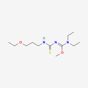 molecular formula C12H25N3O2S B6605846 3-[(1Z)-(diethylamino)(methoxy)methylidene]-1-(3-ethoxypropyl)thiourea CAS No. 2138811-57-9