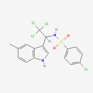 4-chloro-N-[2,2,2-trichloro-1-(5-methyl-1H-indol-3-yl)ethyl]benzene-1-sulfonamide