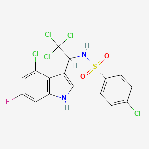 molecular formula C16H10Cl5FN2O2S B6605933 4-chloro-N-[2,2,2-trichloro-1-(4-chloro-6-fluoro-1H-indol-3-yl)ethyl]benzene-1-sulfonamide CAS No. 2309461-33-2