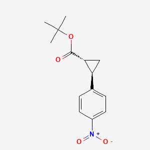 molecular formula C14H17NO4 B6605954 rac-tert-butyl (1R,2R)-2-(4-nitrophenyl)cyclopropane-1-carboxylate, trans CAS No. 2343964-34-9